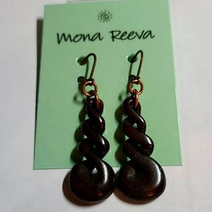 Brown Twisted Resin Earrings